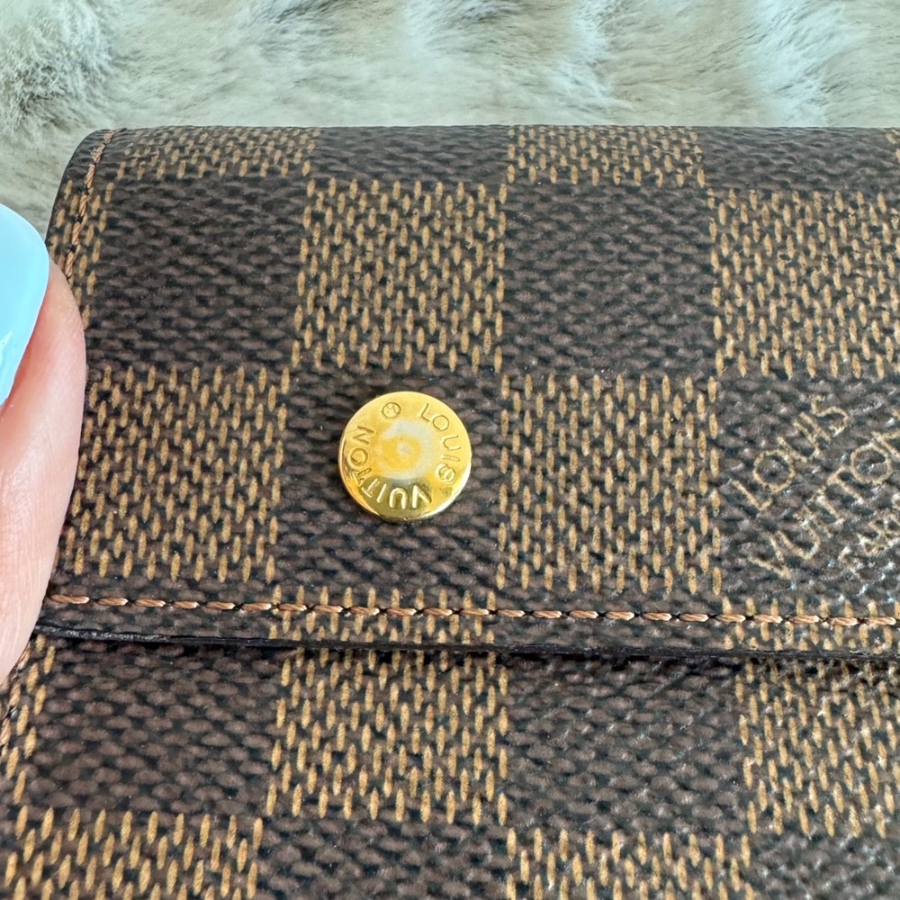 Louis Vuitton Damier Ebene Accordeon Long Wallet with Chain. P0230 - Picture 3 of 17